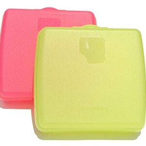 Tupperware Sandwich Keepers Set of 2 Pink and Green