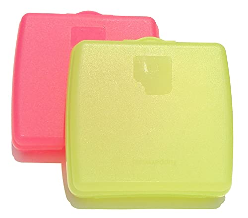 Tupperware Sandwich Keepers Set of 2 Pink and Green