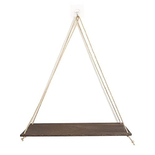 GUAGLL Wooden Shelf Wall Hanging Flower Pot Storage Rack Wooden Hanging Strap Ornaments with Hemp Rope