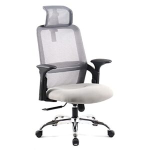 ergonomic mesh office chair,high back desk computer chair adjustable neck head,armrest reclining chair for home office (grey1)