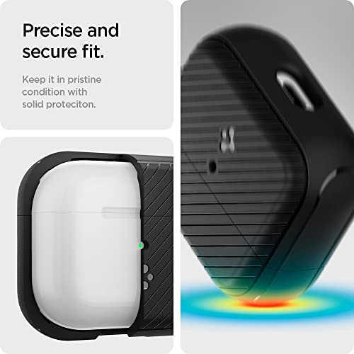 Spigen Mag Armor (MagFit) Designed for Airpods 3rd Generation Case MagSafe Compatible Magnets Embedded Airpods 3 Case with Keychain (2021) - Matte Black