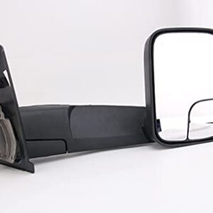 PZ TOWING MIRROR Replacement Fit For 2002-2009 RAM PAIR POWERED HEATED Without SIGNAL BLACK