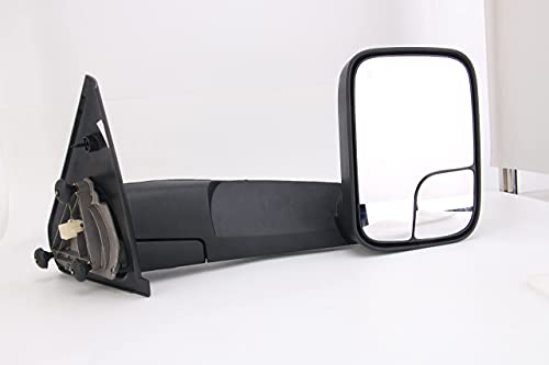 PZ TOWING MIRROR Replacement Fit For 2002-2009 RAM PAIR POWERED HEATED Without SIGNAL BLACK