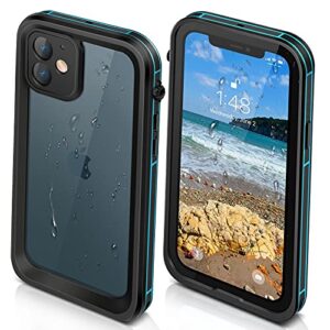iphone 12 case dropproof, waterproof durtproof snowproof 360-degree protection case with self-contained protective film,6.1 inch (5g).blue