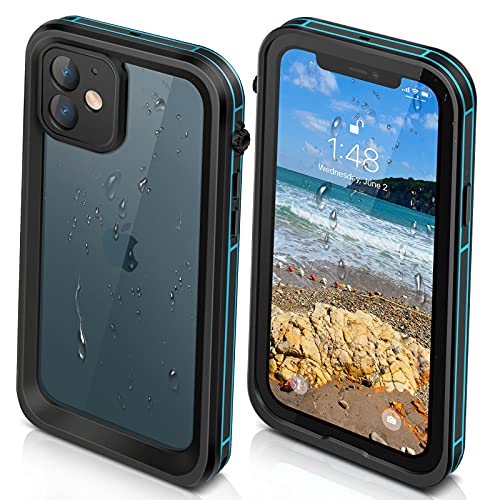 iPhone 12 Case Dropproof, Waterproof Durtproof Snowproof 360-degree Protection Case with Self-contained Protective Film,6.1 inch (5G).Blue