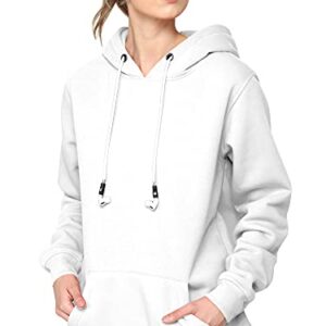 Made By Johnny WSK2375 Hoodie Hoody with Airpods Strap Anti-Lost Leash String - Compatible with Airpods Pro/2/1 M White
