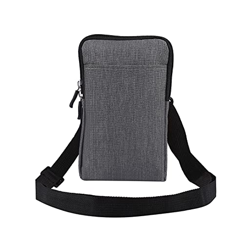 Cell Phone Holster with Belt Loop, Crossbody Cell Phone Purse Women, 7.2" Outdoor Travel Nylon Zipper Cellphone Waist Pouch Shoulder Messenger Bag Smartphone Wallet Pocket with Belt Loop Card Holder