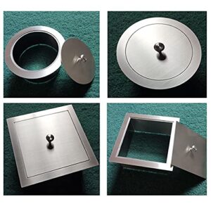 304 Stainless Steel Round Square Countertop Working Top Flush Built-in Waste Trash Chute Grommet with Lid Cover (Round 190MM(7.48"))