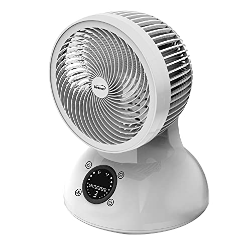 Brentwood 3-Speed Quiet Oscillating Air Circulator Desktop Fan White (6-Inch with Remote)