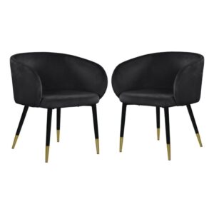 home square upholstery velvet black dining chairs set of 2