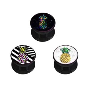 3 pieces new version phone holder pineapple expanding grip stand finger ring kickstand for smartphone and tablets