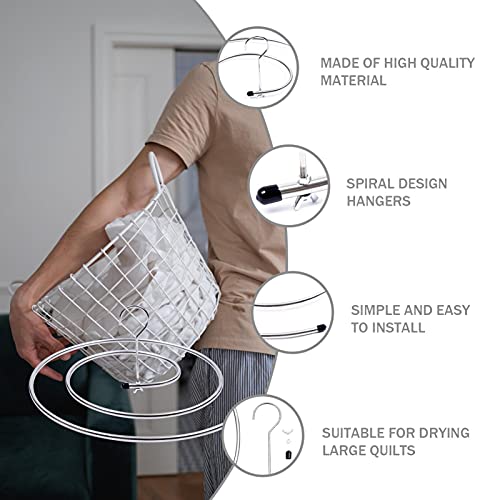 BESPORTBLE 2pcs Laundry Hanger Spiral Bed Sheet Rack Rotating Clothes Scarf Blanket Drying Hanger Spiral Space Saving Clothing Drying Holder
