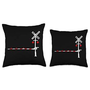 Trini5 Party Railroad Crossing Barrier Sign Halloween Costume DIY Funny Throw Pillow, 16x16, Multicolor