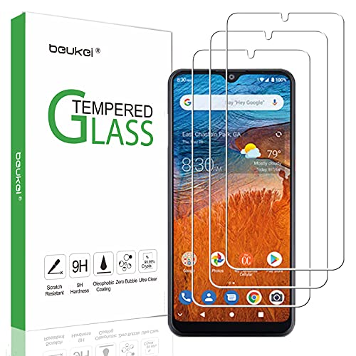 beukei (3 Pack) Compatible for ZTE Z6250 / ZTE ZMax 10 Screen Protector Tempered Glass, Touch Sensitive,Case Friendly, 9H Hardness