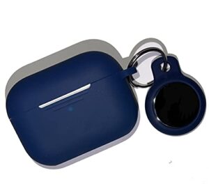 wireless headphones case compatible with apple airpods pro and apple airtags, navy blue