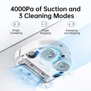 Dreametech W10 Robot Vacuum and Mop Combo, Sweeping, Mopping, Washing and Drying 4in1, White