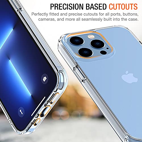 Trianium Case Compatible with iPhone 13 Pro Max 2021 (6.7 inch), Clarium Series Protective TPU Hybrid Cushion Rigid Cover Clear