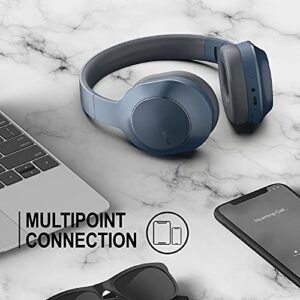 New Soul Emotion Max - Active Noise Cancelling Wireless Over-Ear Headphones with Multipoint Connection, Blue