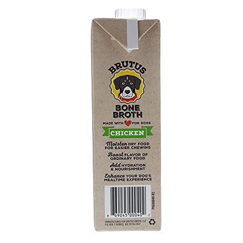 Brutus Bone Broths Chicken Bone Broth Wet Dog Food, 32 oz.