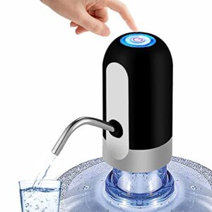 tbzwater pump 5 gallon water dispenser with usb charging automatic electric portable for use of 2-5 gallons bottles ideal for home kitchen office and outdoors (black)