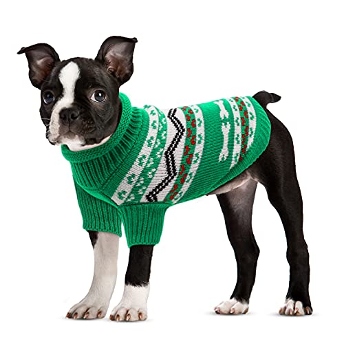 Phyxin Dog Sweater High Neck Pet Knitwear for Cats Dogs Christmas Sweater Pet Pullover for Small Medium Large Dogs Warm Pet Pullover for Winter