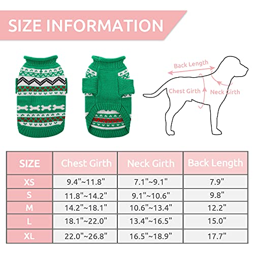 Phyxin Dog Sweater High Neck Pet Knitwear for Cats Dogs Christmas Sweater Pet Pullover for Small Medium Large Dogs Warm Pet Pullover for Winter