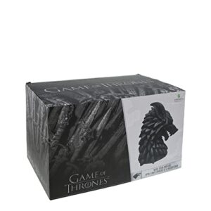 Department 56 Game of Thrones House Stark Direwolf Sigil Bookholders Bookends, 6.02 Inch, Black