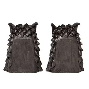 Department 56 Game of Thrones House Stark Direwolf Sigil Bookholders Bookends, 6.02 Inch, Black