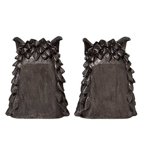 Department 56 Game of Thrones House Stark Direwolf Sigil Bookholders Bookends, 6.02 Inch, Black