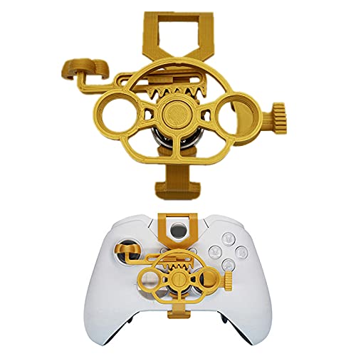 Onyehn 3D Mini Steering Wheel Case Replacement,Gaming Racing Wheel Simulation driver Plug-in for Xbox One/One S/one X/Elite Controller(Metallic gold)