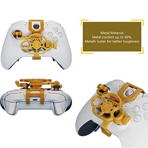 Onyehn 3D Mini Steering Wheel Case Replacement,Gaming Racing Wheel Simulation driver Plug-in for Xbox One/One S/one X/Elite Controller(Metallic gold)