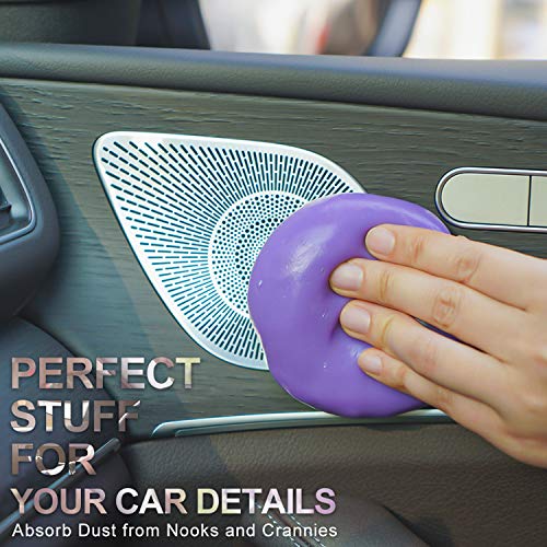 TICARVE Cleaning Gel for Car Cleaning Putty Car Slime for Cleaning Car Detailing Putty Detail Tools Car Interior Cleaner Automotive Car Cleaning Kits Keyboard Cleaner Blue Purple (2Pack)