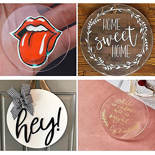 10 Pieces Clear Circle Acrylic Sheet, 1/8" Thickness, 4 Inch Plexiglass Circle Acrylic Disc Transparent Round Acrylic Blank Sign for Name Cards, Cricut Cutting, Painting and DIY Projects