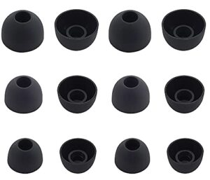 alxcd eartips compatible with echo buds 2 2nd gen earbuds, 6 pairs s/m/l 3 sizes soft silicone tips replacement earbuds tips, compatible with 2nd gen earbuds echo buds 2, 6 pairs s, black sml