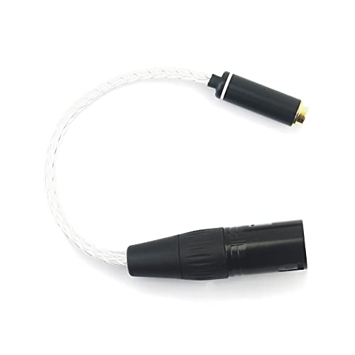 NewFantasia 4-pin XLR Balanced Male to 4.4mm Balanced Female Headphone Audio Adapter Cable 8 Cores 6N OCC Copper Single Crystal Silver Plated Wire
