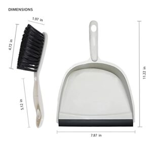 CQT Mini Dustpan and Brush Set Clean Tool for Pet Hair with Handles Cleaning Tool Kit for Home Shelf Kitchen Office Desk Tabletop Floor and Sofa,White (S001 White)