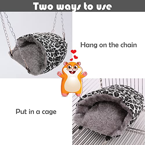 Hamster Warm Nest Cave, Small Animals Plush House, Guinea Pig Cold Weather Hanging Hammock, Pets Cold-Proof Bedding Hideout for Sugar Glider Squirrel Hamster Parrot Mice Chinchilla Flying Rat