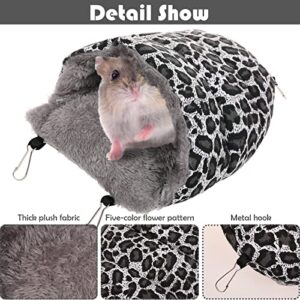 Hamster Warm Nest Cave, Small Animals Plush House, Guinea Pig Cold Weather Hanging Hammock, Pets Cold-Proof Bedding Hideout for Sugar Glider Squirrel Hamster Parrot Mice Chinchilla Flying Rat