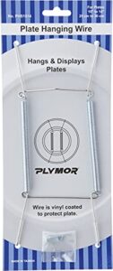 plymor stainless steel wall mountable plate hanger, 8" h x 3" w x 0.5" d (for plates 10" - 14")