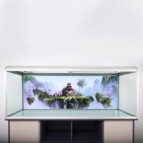 Fish Tank Background Sticker, PVC Castle Pattern Sticker Landscape Image Fish Tank Background Poster Backdrop Decoration Paper (61 * 41cm)