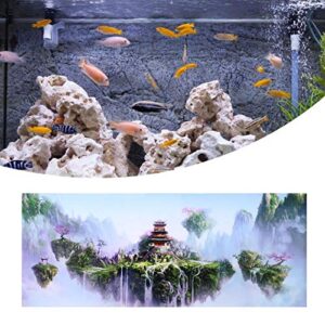 Fish Tank Background Sticker, PVC Castle Pattern Sticker Landscape Image Fish Tank Background Poster Backdrop Decoration Paper (61 * 41cm)