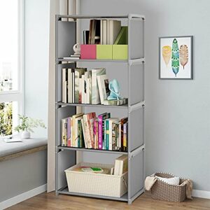 TFCFL 4 Tier Multipurpose Shelf Display Rack, 40x25x125cm Bookshelf Storage Wall Shelf Organizer Rack Standing Shelf Units Light Duty Indoor Garage Storage Organizer Shelves