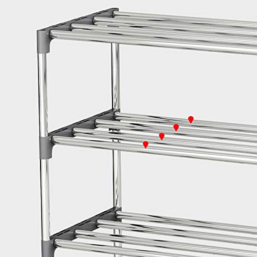 TFCFL 4 Tier Multipurpose Shelf Display Rack, 40x25x125cm Bookshelf Storage Wall Shelf Organizer Rack Standing Shelf Units Light Duty Indoor Garage Storage Organizer Shelves