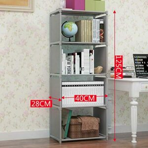 TFCFL 4 Tier Multipurpose Shelf Display Rack, 40x25x125cm Bookshelf Storage Wall Shelf Organizer Rack Standing Shelf Units Light Duty Indoor Garage Storage Organizer Shelves