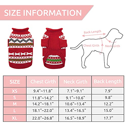 Phyxin Dog Sweater High Neck Pet Knitwear for Cats Dogs Christmas Sweater Pet Pullover for Small Medium Large Dogs Warm Pet Pullover for Winter