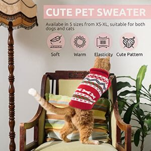 Phyxin Dog Sweater High Neck Pet Knitwear for Cats Dogs Christmas Sweater Pet Pullover for Small Medium Large Dogs Warm Pet Pullover for Winter