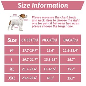 IECOii Dog Jacket for Cold Weather, Plush Pet Cotton-Padded Clothes for Autumn Winter, Pet Clothes with Adjustable Magic Sticker, Ultra Soft Pets Coat Vest for Cats and Small, Medium Dogs, Pink, L