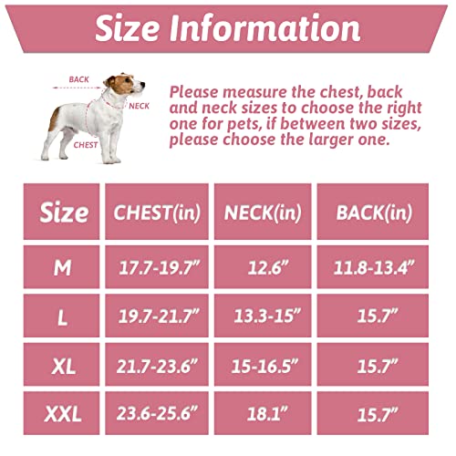 IECOii Dog Jacket for Cold Weather, Plush Pet Cotton-Padded Clothes for Autumn Winter, Pet Clothes with Adjustable Magic Sticker, Ultra Soft Pets Coat Vest for Cats and Small, Medium Dogs, Pink, L