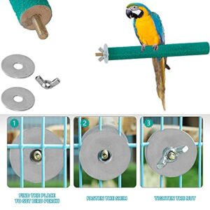 VECELA Parrot Toys, Bird Parrot Toys Set - Parrot Chewing Toys Knots Blocks, Parrot Mirror, Bird Perches - Bird Cage Toys for Budgies, Parakeets, Cockatiels, Conures, Lovebirds, Small or Medium Birds