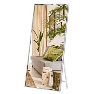 amazon brand – pinzon full length mirror 65"x24", large floor mirror with frame for wall hanging and standing, white